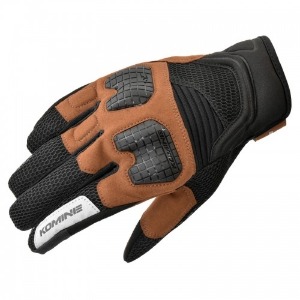 KOMINE GK-250 3D Mesh Protect Gloves #BLACK-BROWN