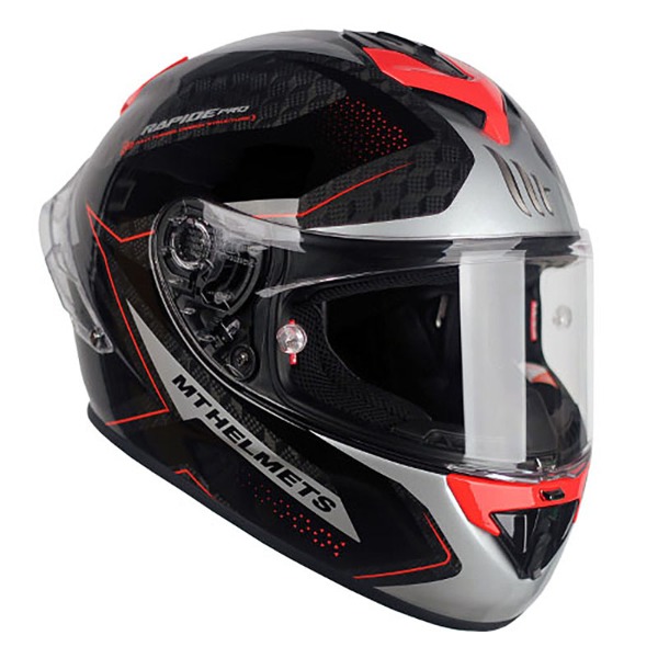 MT헬멧 RAPIDE CARBON MASTER GLOSSY FLUOR RED